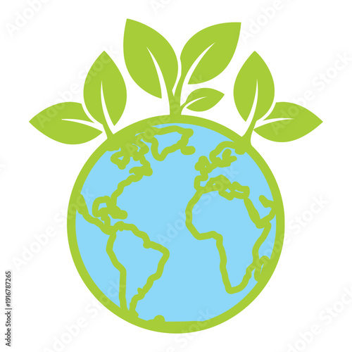 Globe with Leaves Growing Out Top.