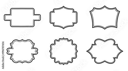 Blank vintage label frames set with decorative borders