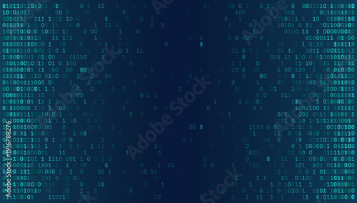 Digital Pillars - Symmetrical Binary Data Stream Gradient on Deep Teal Background