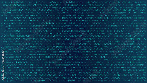 Alien Encryption - Distorted Binary and Script Glyphs on Deep Teal Technical Grid