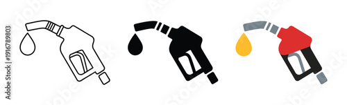 Refuel Gun Icon on White Background, Clean Vector Illustration Representing Fuel Nozzle