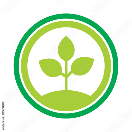 Green Plant Growing Logo Design Element.