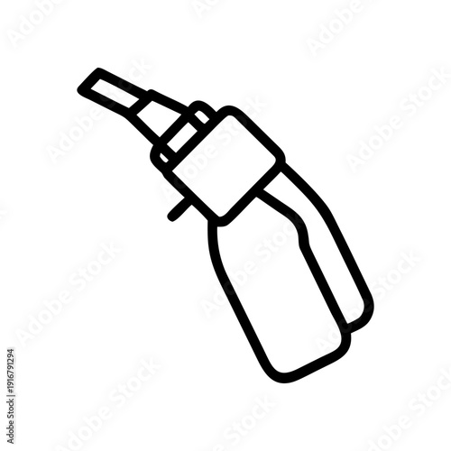 A black and white line drawing of a traditional caulking gun