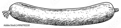 Whole sausage hand drawn sketch