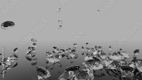 Clear Diamonds crumble. Bright background