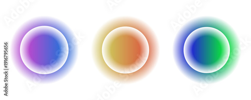 Multicolored blurred circles. Colorful bokeh lights. Abstract blurred background. Neon glowing spheres