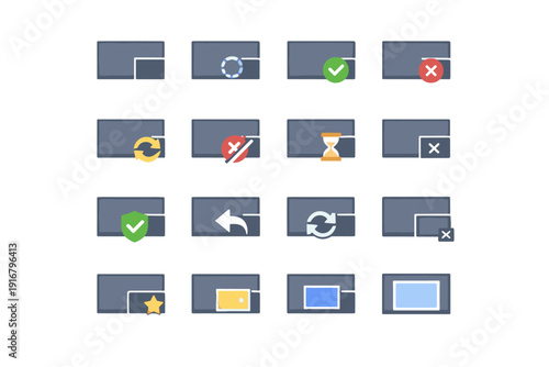 Started color state failed ui icon progress vector dismissed completed picture flat