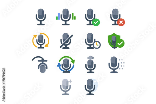 Generation mic started completed icon simple restored final image vector state pending