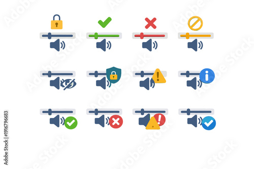 Generation denied state image permission simple info warning icon vector resolved volume