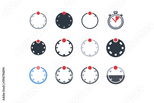 Compact vector bold timer simple theme neutral icon image generation variant minimal