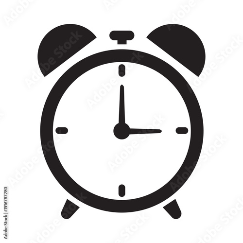 Vintage alarm clock icon timekeeping morning wake up call retro timepiece punctuality scheduling retro design simple