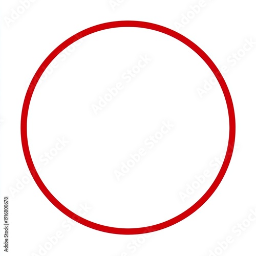 A stark white background with a vibrant red outline of a perfect circle Free Download A stark white background with a vibrant red outline of a perfect circle - GFXLoad