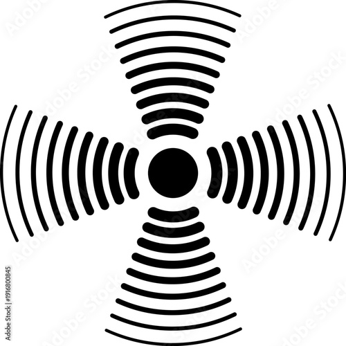 Sonic wave spot. Round display target symbol