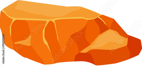 Mountain rock element. Canyon stone cartoon icon