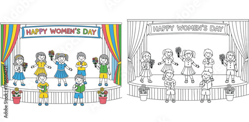 "Happy Women's Day" Stage Performance by Children - Celebration