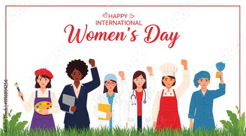 International women's day celebration with diverse group of women