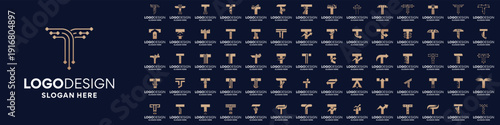 Collections of initial letter T logo design. Usable for business and company logo