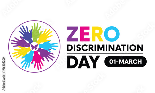 Zero discrimination day awareness campaign logo and date