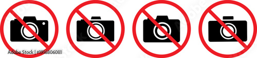 No photography allowed signs with camera icons