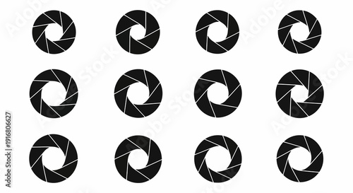 Camera Aperture Blades Set Iconography.
