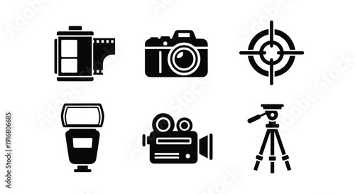 Collection of Photography and Videography Icons.