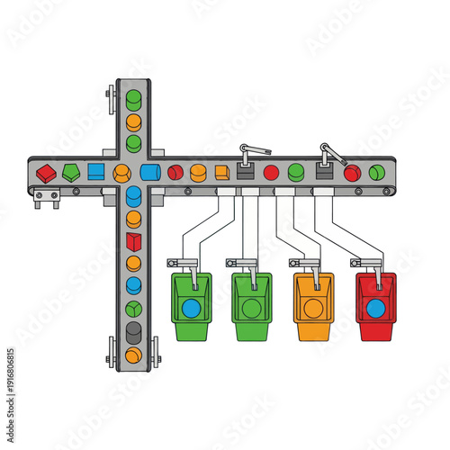 Traffic Light System with Colored Signals.
