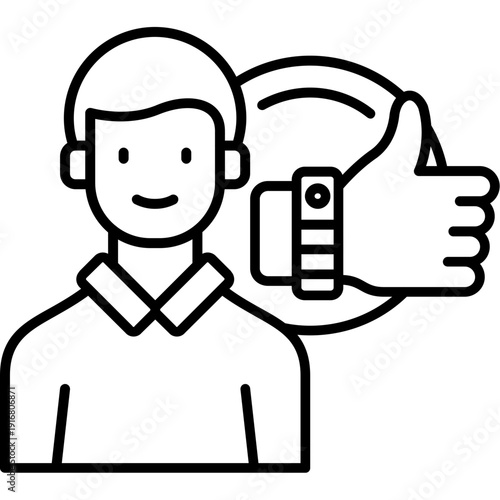 Satisfied client Outline Icon