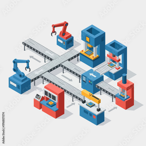 Industrial Factory Machines and Robotics Equipment.
