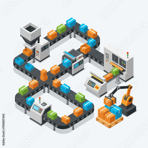 Industrial Automation Factory Production Line Machinery.