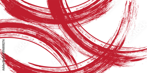 Straight red ink vector lines pack. Bloody color long and round hand-drawn brushstroke text highlights, frames, circles. EPS 10