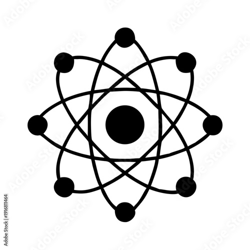 Atomic Structure Scientific Silhouette Icon