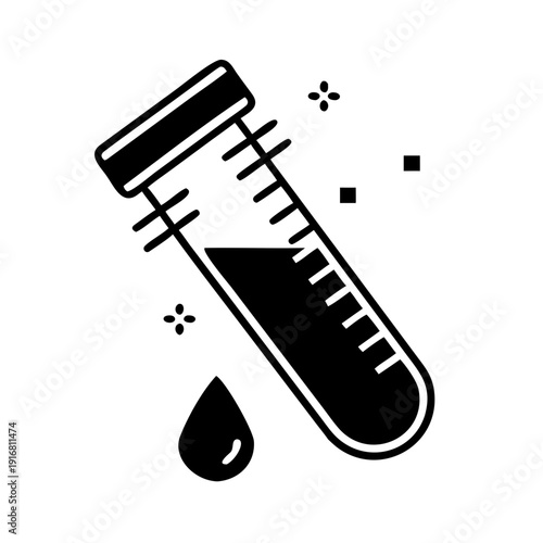 Blood Sample Test Tube Silhouette Icon