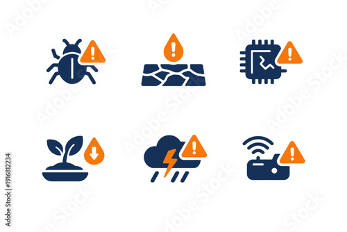 Icons icon alert system text drought status scalable vector grid malfunction no