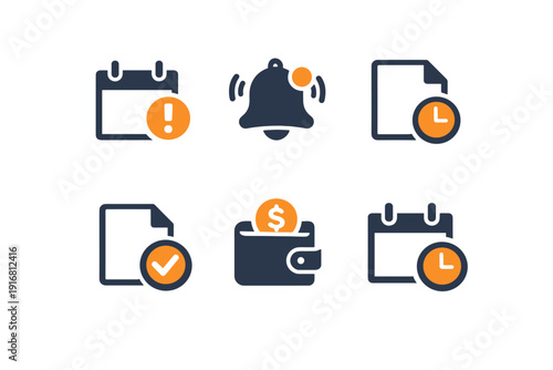 Vector icon calendar tax filing simple image no submission labels generation bell