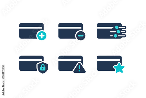 Icons card white no vector scalable expired management add icon labels minus