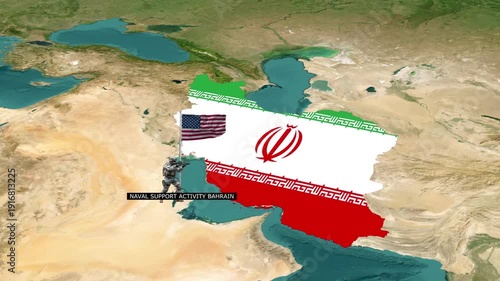 Naval Support Activity Bahrain vs Iran Strategic Map Showing Locations and Distances