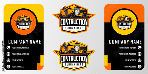 mining machinery logo template contruction for company industry