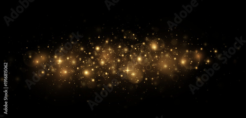 Glowing stardust and shimmering particles, a magical festive sparkle with vibrant golden light. Radiant flares and glittering sparks, a luxurious holiday atmosphere full of magic and shine.