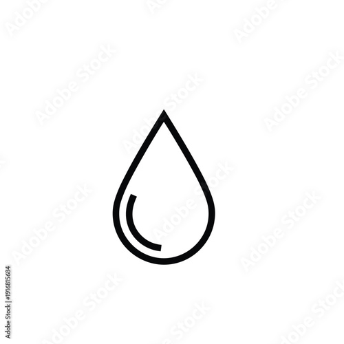 Shiny blue water drop icon symbolizing clean liquid purity and natural freshness in vector style