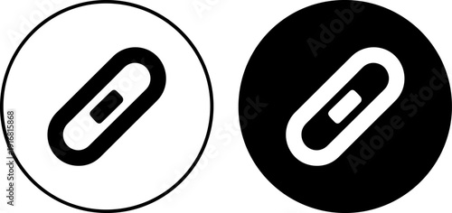 Modern paperclip icons in black and white for business or design use