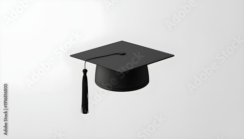 Wallpaper Mural A black graduation cap and tassel on a plain background symbolizing academic achievement and success Torontodigital.ca