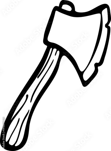 Hand Drawn Axe Outline