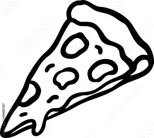 Pizza Slice Doodle Hand Drawn