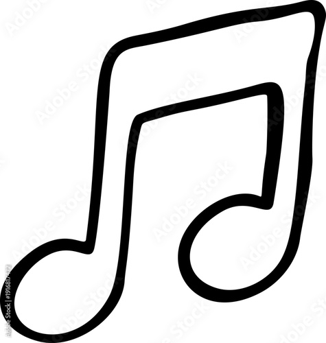 Doodle Music Note Hand Drawn