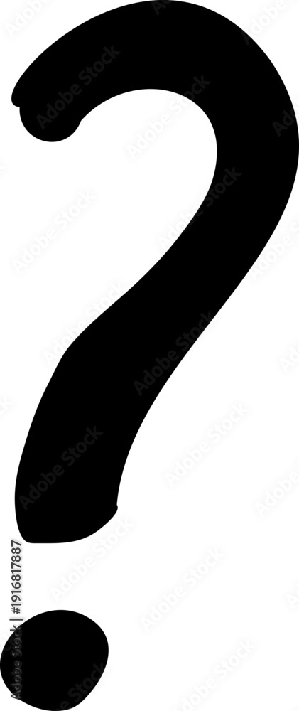 Naklejka premium Hand Drawn Question Mark Silhouette