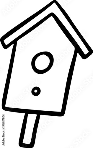 Birdhouse Doodle Hand Drawn