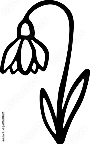 Doodle Snowdrop Flower Icon