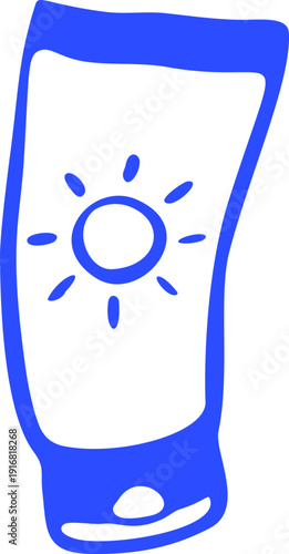Sunscreen Tube Hand Drawn Doodle