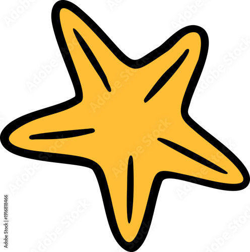 Doodle Starfish Hand Drawn