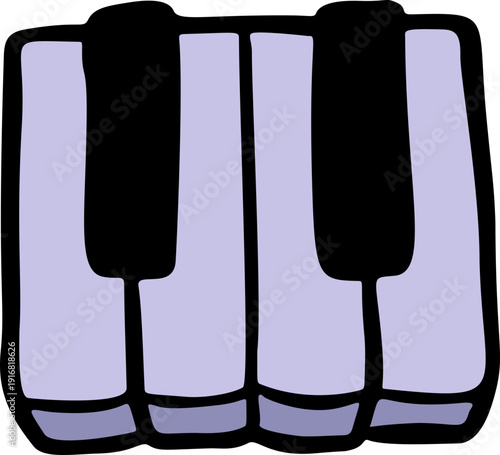 Hand Drawn Piano Keys Doodle